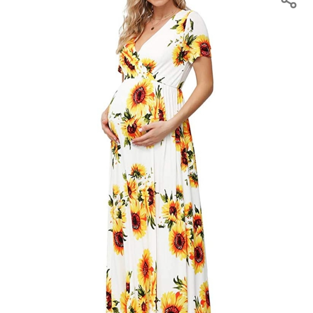 Sunflower maternity dress